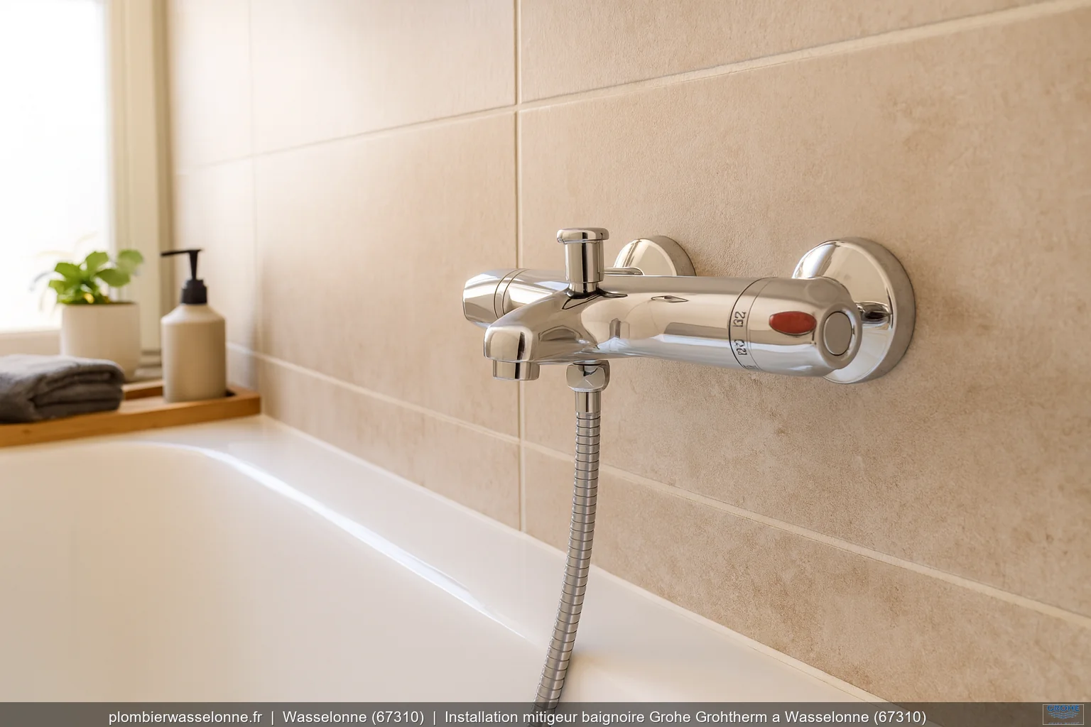 Installation mitigeur baignoire Grohe Grohtherm a Wasselonne (67310)