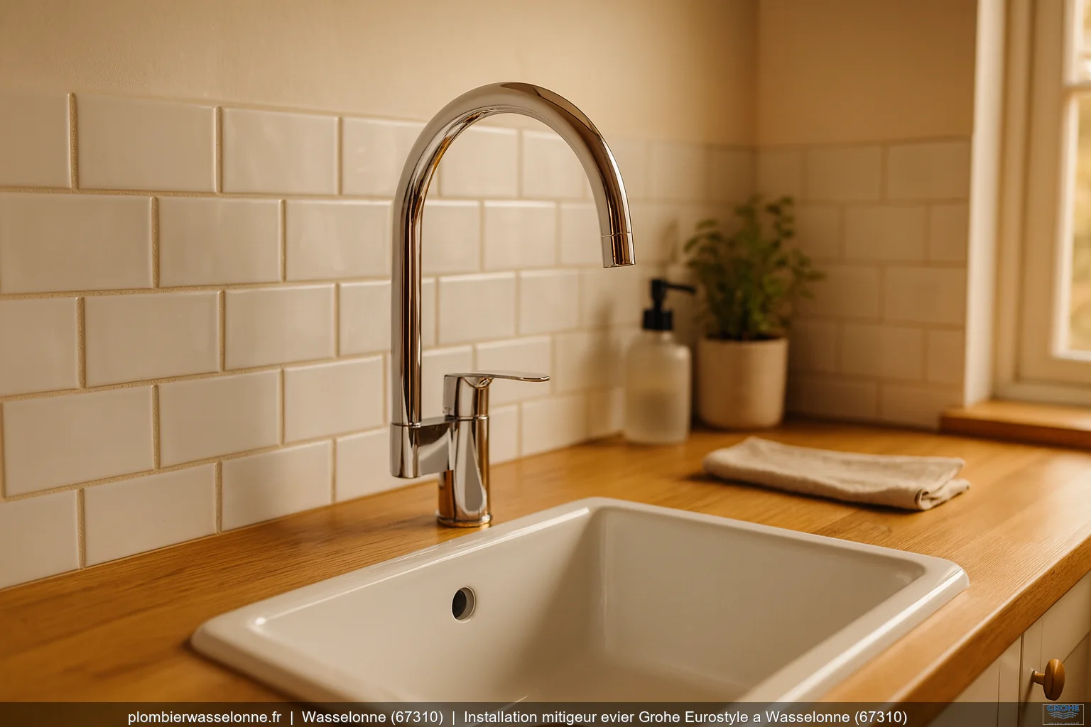 Installation mitigeur evier Grohe Eurostyle a Wasselonne (67310)