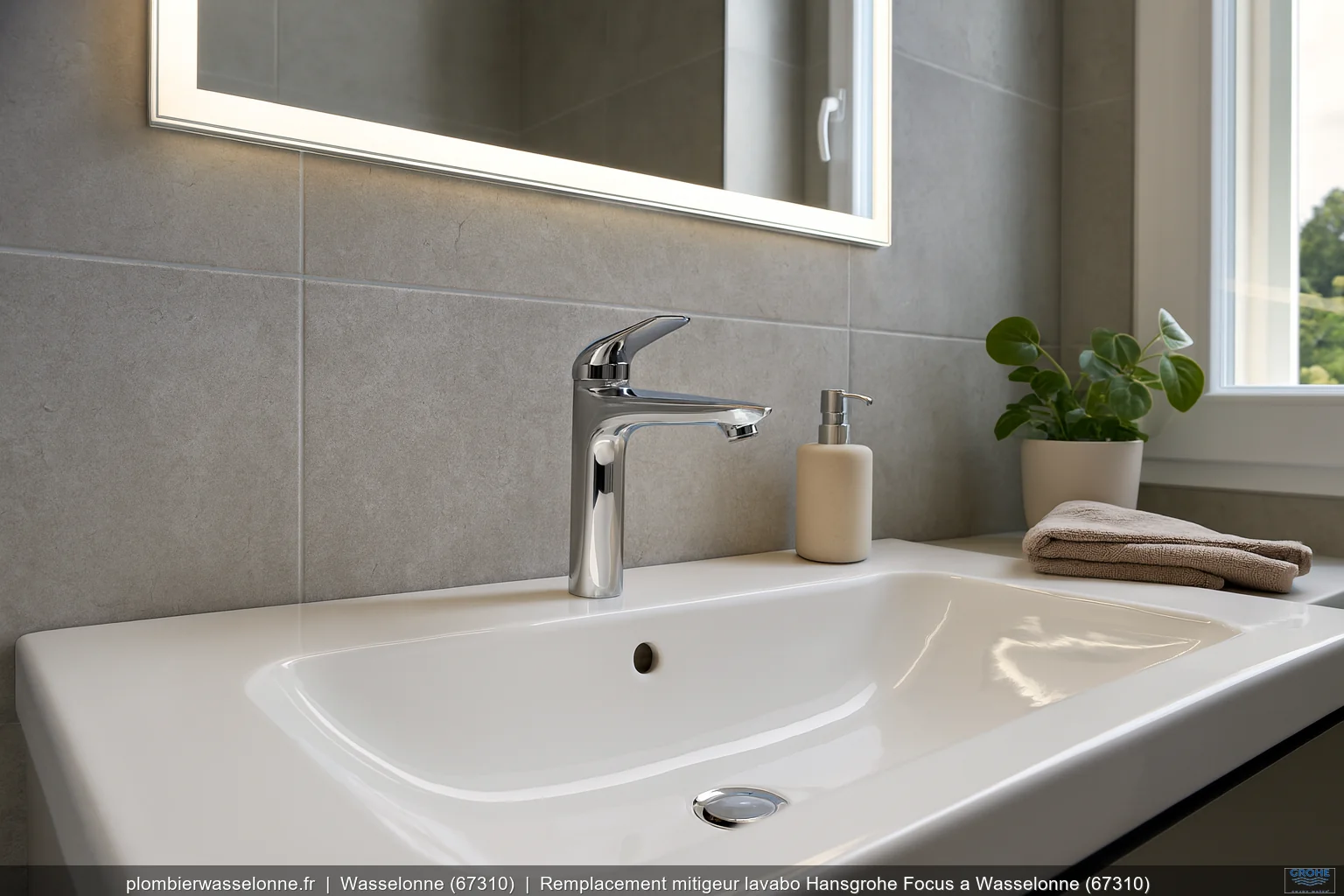 Remplacement mitigeur lavabo Hansgrohe Focus a Wasselonne (67310)