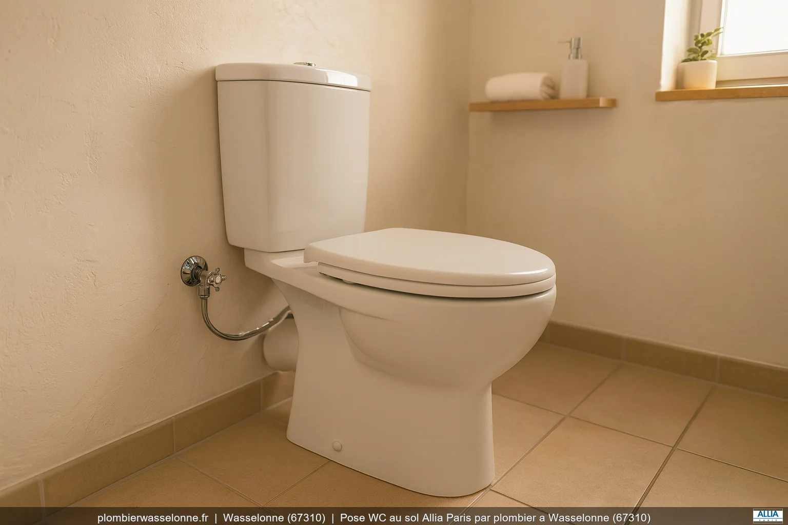 Pose WC au sol Allia Paris par plombier a Wasselonne (67310)