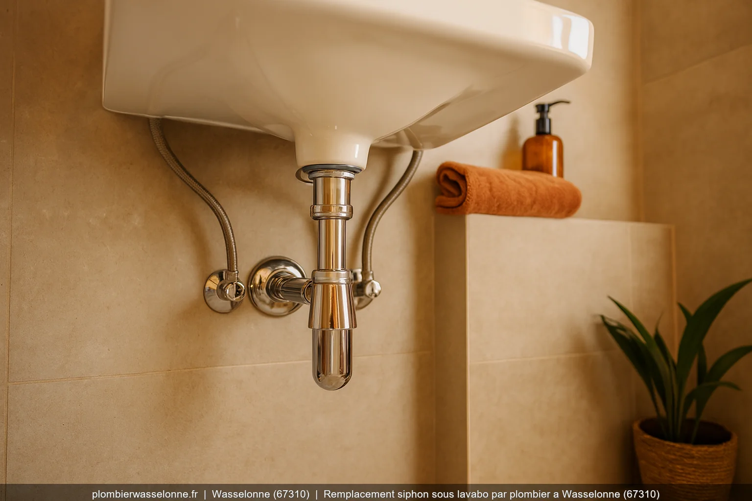 Remplacement siphon sous lavabo par plombier a Wasselonne (67310)