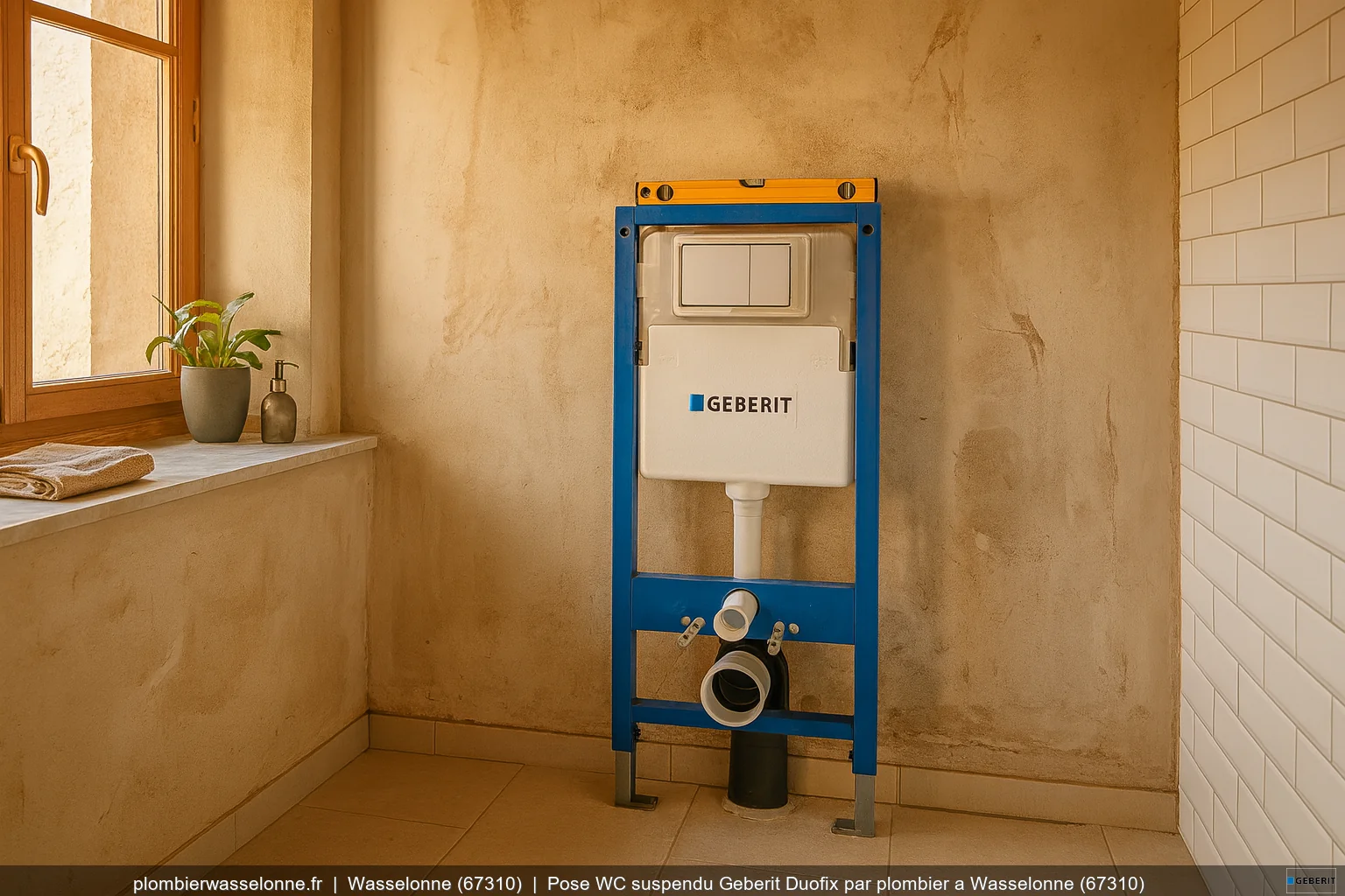 Pose WC suspendu Geberit Duofix par plombier a Wasselonne (67310)